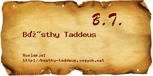 Básthy Taddeus névjegykártya